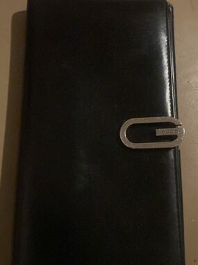 Gucci Black Leather Continental Long Wallet with Silver Hardware